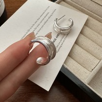 S925 sterling silver Korean style niche design streamline earrings Korean style fashion texture simple ear jewelry