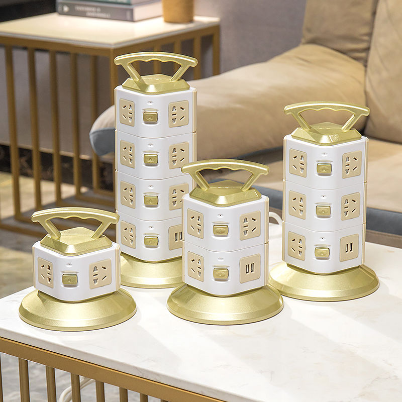 Multifunctional vertical socket Intelligent power-off plug-in extension cable with usb plug board Office socket extension cablesSponance control desktop terminal boardFace face porous power converter tower row plugboard