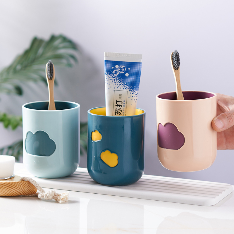 Plastic Children Cute Toiletries Cup Suit Anti-Fall Creative Toothbrushing Cup Couple Brief Wash Cup Couple of Home