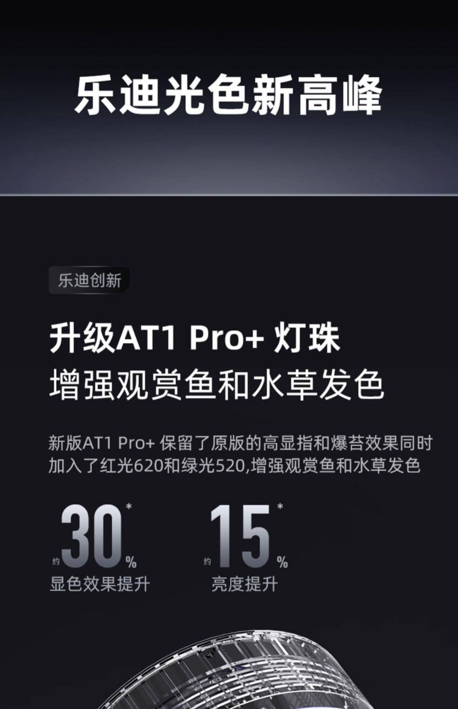 Ledesk乐迪鱼缸灯原生溪流缸灯72w爆藻灯全光谱筒灯飞碟水草扁灯 detail 15