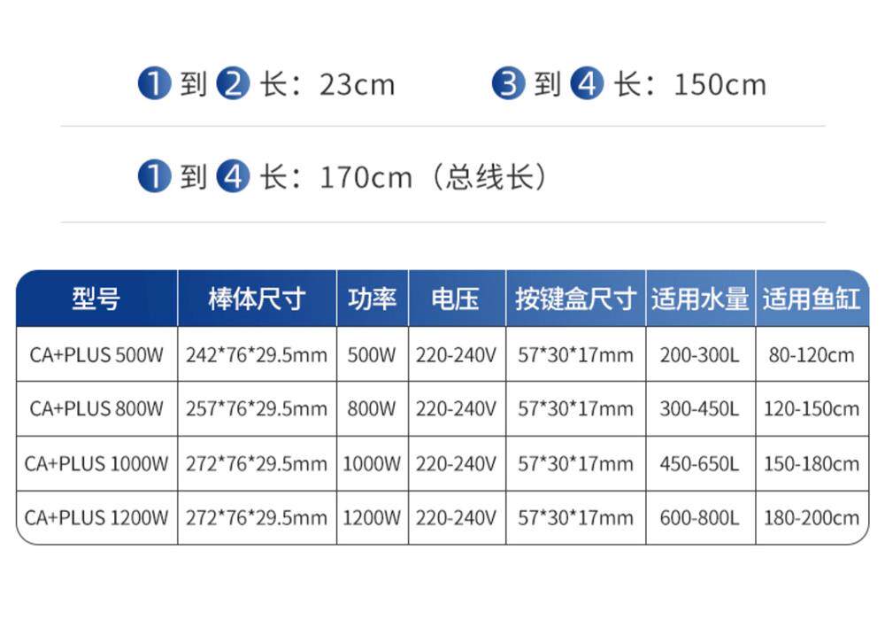 光特亿CA+PLUS鱼缸加热棒自动恒温省电智能变频乌龟缸升温加温棒 detail 30