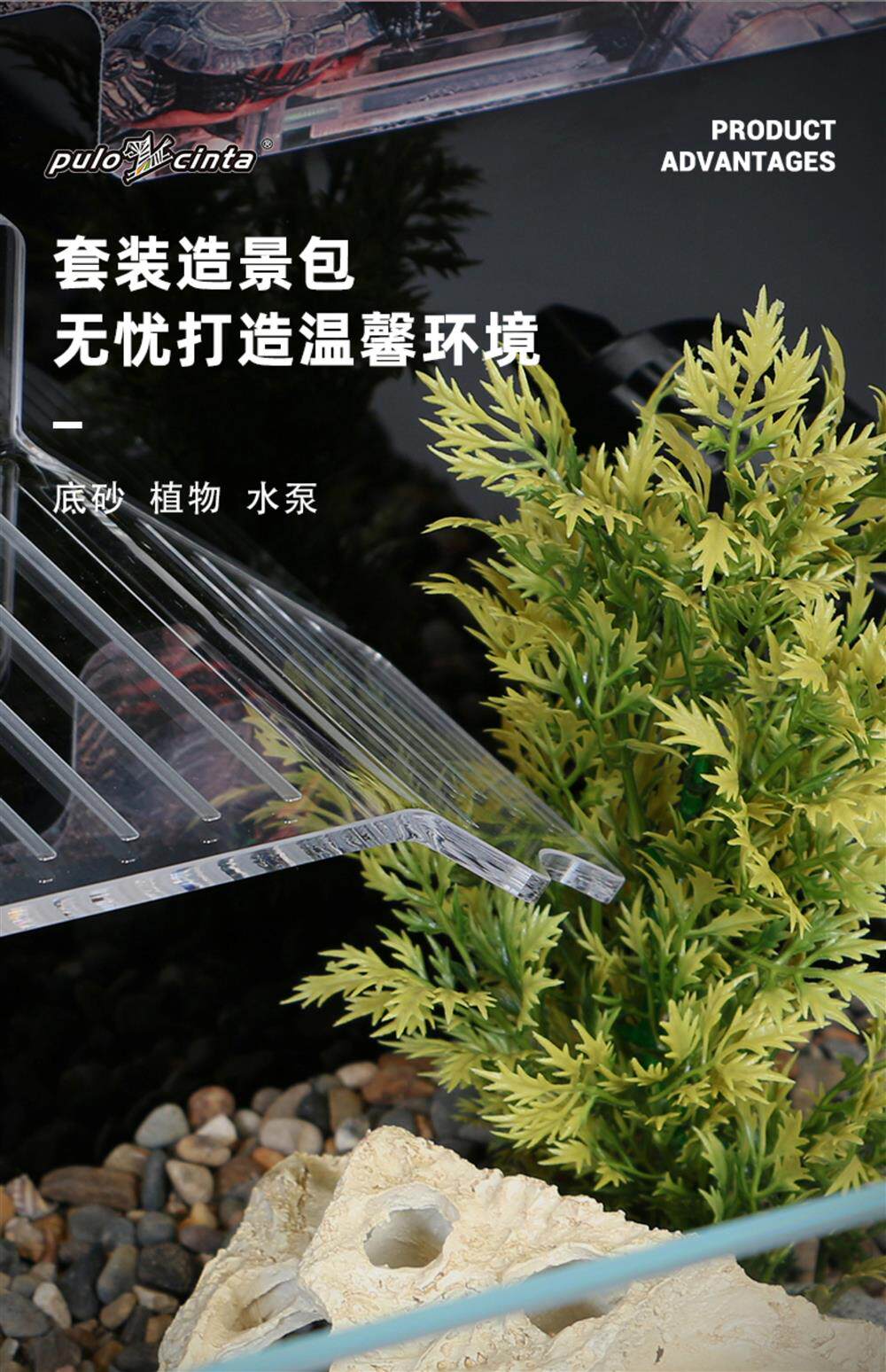葆易马赫专业龟缸仙巢T5生态龟缸一体过滤专业黄缘龟饲养缸龟别墅 detail 9
