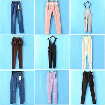 9 3 and children's clothing Rui Qiu wear dark dirty straight jeans trousers girls 206