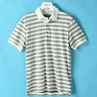 Trang phục hè nam LA Series U 2019 Đơn giản và ít chìa khóa! Áo thun sọc cotton cotton 018 - Polo áo phông kẻ ngang nam