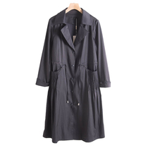 West Lake Pavilion old (Ni) spring dress fold pocket drawstring waist lapel windbreaker coat YF021