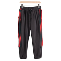 Mens West Lake Pavilion Old (Sen) Spring Dress Striped Color Bundle Foot Sports Eight-point Pants SM228