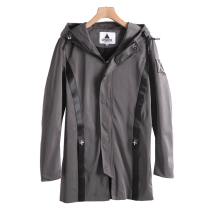 Mens West Lake Pavilion Old (Jie) Spring dress casual mid-length hooded jacket slim windbreaker jacket JN005