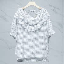 West Lake Pavilion (YA) summer maternity dress large size cotton polo point lace pullover shirt yyy038