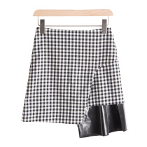 West Lake Pavilion (S) high-end spring dress A character is not equal to age reduction Plaid slim skirt S729 cut mark