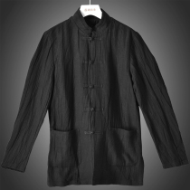 Mens West Lake Pavilion (JP) Autumn elegant style ~ Chinese style pankou Ramie jacket 546