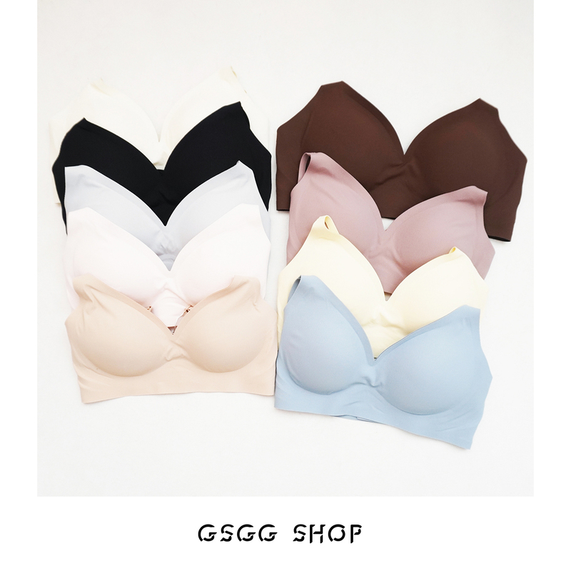 Gsgg Pure Yuan Korean Style Best-Selling V Brand Ultra Comfortable Silky Smooth Fine Texture Wireless Seamless Multi-Color Bra Underwear