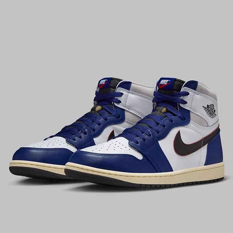 Nike Air Jordan 1 Aj1 Black and Blue High-Top Retro Men's Casual Sneakers Dz5485-100