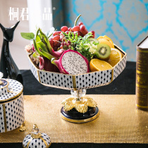 Tongjun Yipin light luxury European fruit plate home living room coffee table large luxury high-grade ceramic pure copper ornaments