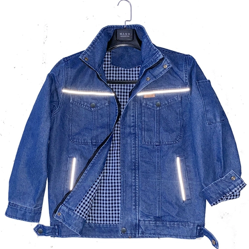 Джинсовый хлопковый комбинезон, увеличенная толщина, защита от ожогов