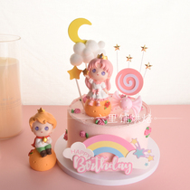 Soft Pottery Birthday Cake Adornment Swing candy plug-in net Red Star May Little Princess Pluto baking dress up for props