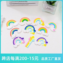 Birthday cake plug-in baking decorative ornaments Cake accessories Decorative rainbow clay ornaments Creative rainbow plug-in cards