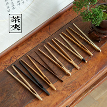 Handmade refined tea clip bamboo kung fu tea set tea ceremony with bamboo tweezers tea tools six gentlemen accessories