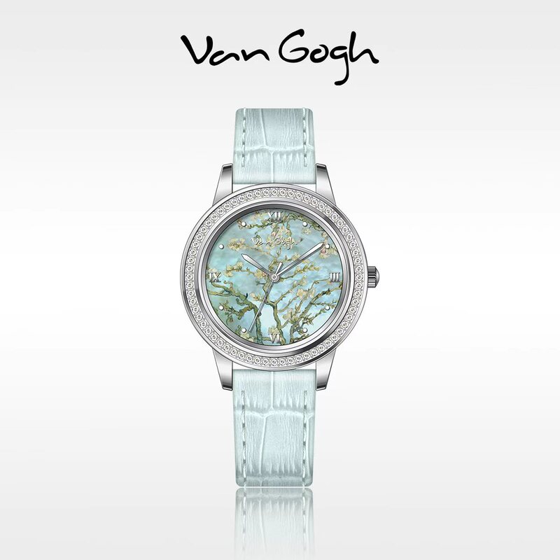 Van Gogh Oil Painting Series Blooming Apricot Tree Quartz Women's Watch Rhyme Sunflower Watch