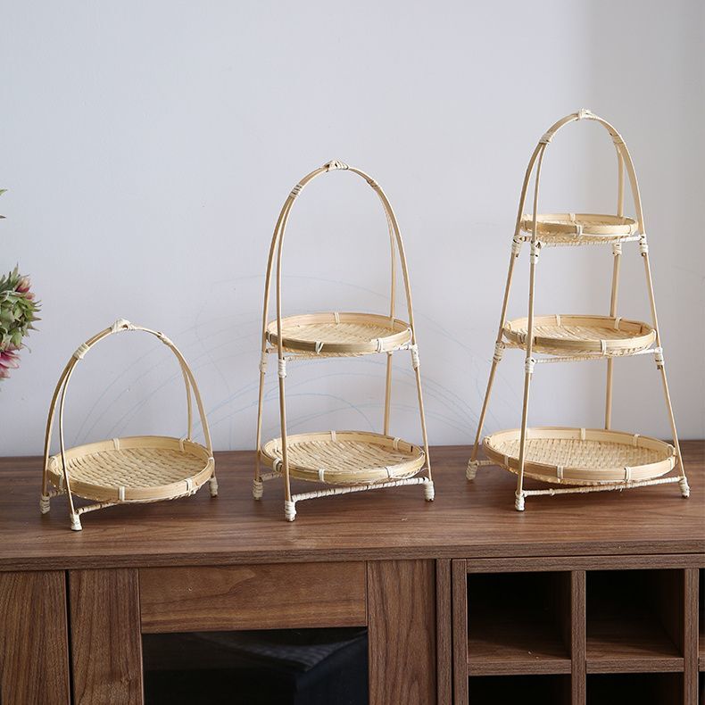 Bamboo Woven Small Basket Handmade Multi-Layer Household Storage Basket Desktop Fruit Basket Bamboo Basket Tea Tray Pastry Tray Bamboo Woven Small Basket Handmade Multi-Layer Household Storage Basket Desktop Fruit Basket Bamboo Basket Tea Tray Pastry Tray