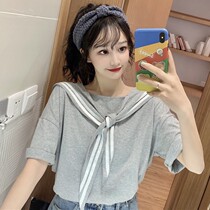 Short-sleeved T-shirt girl student summer dress 2021 new middle and high school students Korean version loose college style top clothes