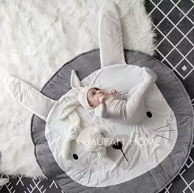 ins Nordic children's room rabbit crawling blanket game pad children's room model room decorative blanket mat children's photography