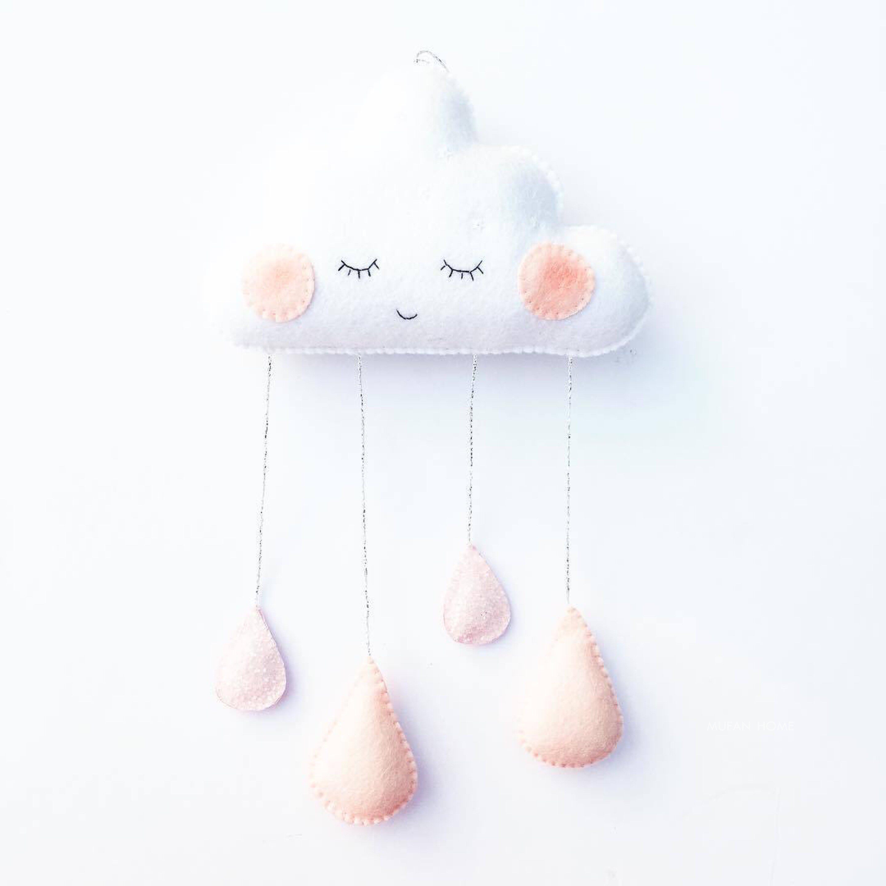 ins new children's house decoration small cloud Dot rain drop pendant children's room children's house shop window decoration hanging decoration