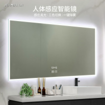 Toilet led smart light mirror hanging wall toilet bathroom anti-fog mirror toilet wall mounted mirror customized custom
