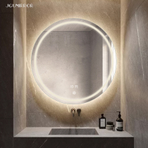 led toilet round mirror smart bathroom with lamp makeup HD silver mirror hanging wall toilet toilet bathroom wash mirror