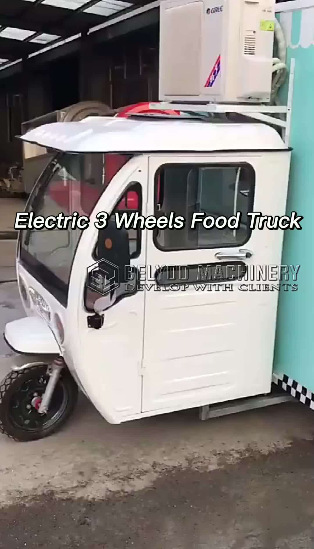 Grill Truck Food Truck Full Equipped Ice Cream Scooter Food Cart Mobile