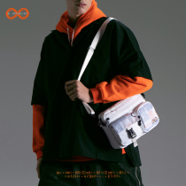 8atheist Small Crowd Single Shoulder Bag Sports Backpack White Mens Bag Casual Bag Canvas Postbag Cable-bag Skew Satchel Men And Women