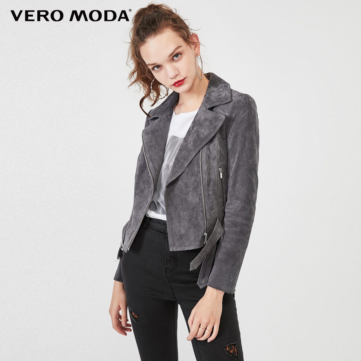 Vero Moda gió đẹp trai chống nhung da lợn da ngắn váy cô gái) 319310516