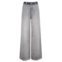 Vero Moda jeans womens 2024 early autumn new mid-waist washed wide-leg pants simple and versatile trend