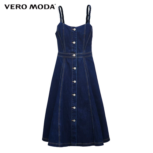 Vero moda, летнее брендовое длинное джинсовое платье, в корейском стиле, средней длины