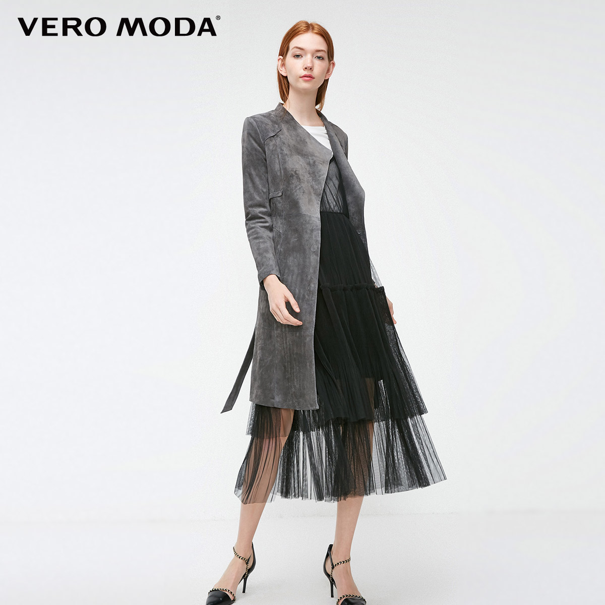 Vero Moda dây đeo cỡ da lộn da dài vừa da cô gái) 319310515