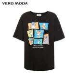 Рубашка из мультипликационной рубашки с карикатурной базовой базовой рубашкой для женщин с осенней девушкой-призрачной девушкой.