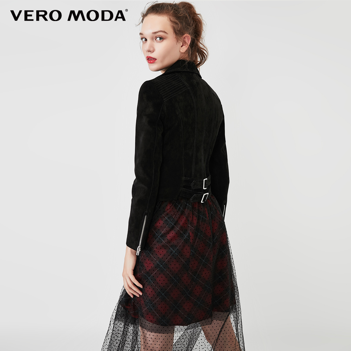 Vero Moda gió đẹp trai chống nhung da lợn da ngắn váy cô gái) 319310516