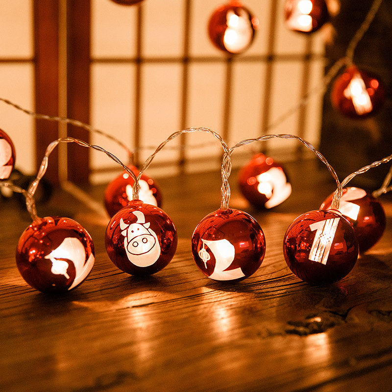 Spring Festival led small color lights Chinese knot flashing lights string lights full of stars home New Year red lanterns New Year decoration pendants