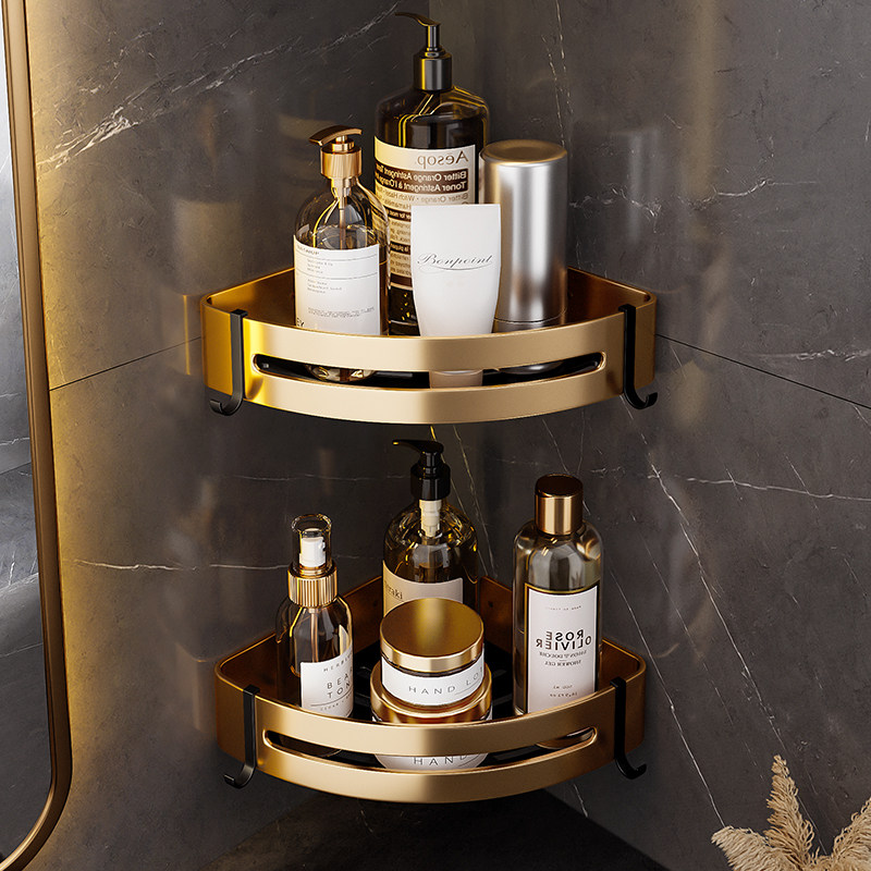 Punch-free powder room shelf bathroom shelf vanity toilet toilet bath triangle wall-mounted storage