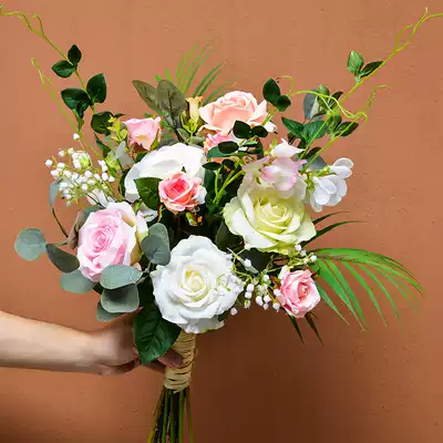 Fake flowers, simulation flowers, European-style furnishings, high-end floral hand bouquets, large bouquets, living room dining table, room decoration, bouquets, flowers