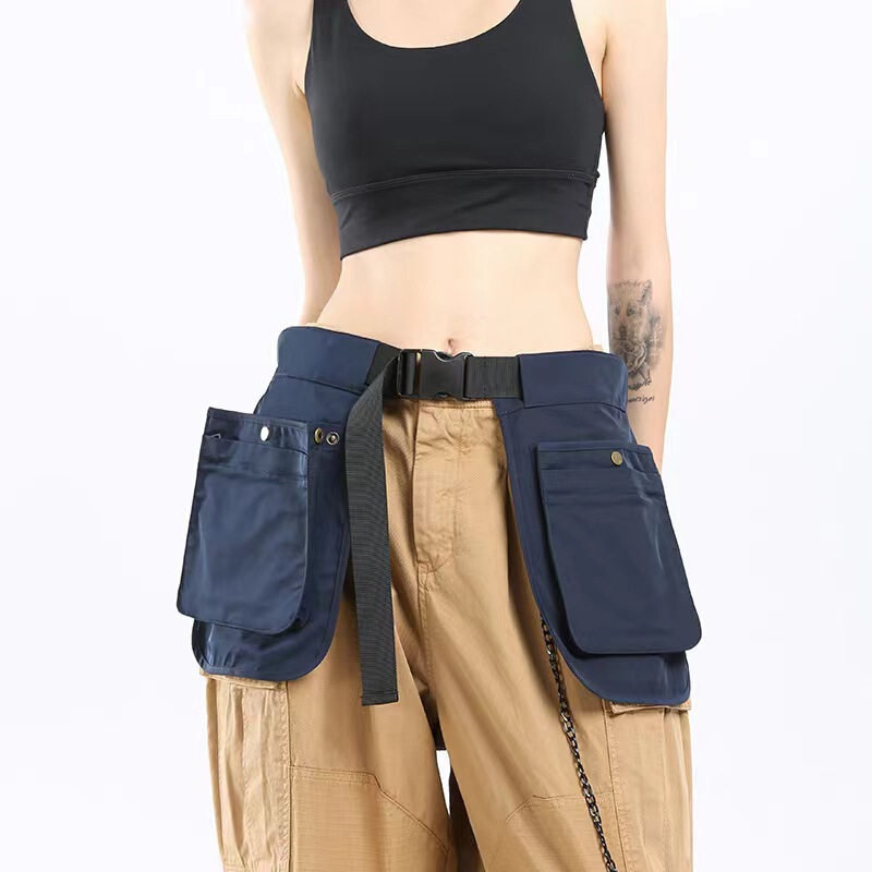 Upgraded Trendy Outdoor Multi-Functional Multi-Pocket Zipper Waist Bag ins Niche Sports Fashion Belt Apron Waist Cincher