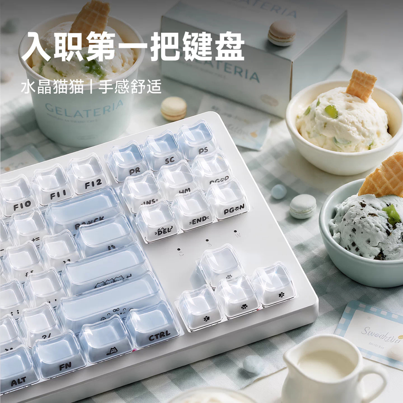 Forerunner Wireless Bluetooth Mechanical Keyboard and Mouse Set for Office and Gaming, Suitable for Girls, Good Typing Feel, Red Switches
