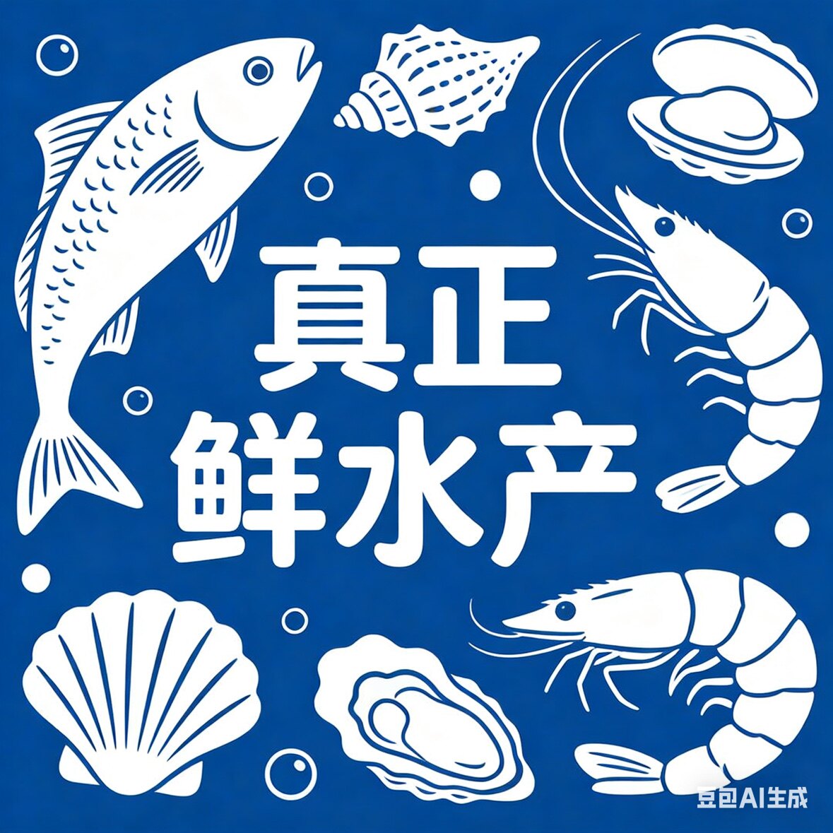 真正鲜水产的LOGO