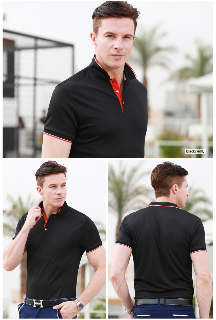 Nhanh khô độ ẩm thấm hút áo thun thể thao Lapel ngắn tay mỏng phần POLO áo quảng cáo in áo polo áo nam