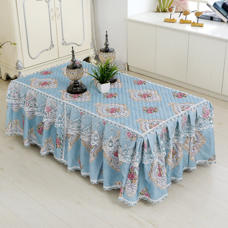 European-style fabric lace all-inclusive coffee table cover rectangular tablecloth cover high-grade non-slip coffee table cloth cover custom electric stove cover