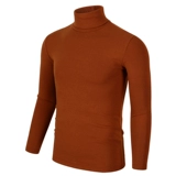 Мужской демисезонный приятный телу хлопковый лонгслив, цветное нижнее белье, термобелье, высокий воротник, облегающий крой, в обтяжку