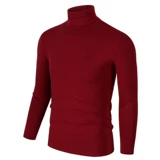 Мужской демисезонный приятный телу хлопковый лонгслив, цветное нижнее белье, термобелье, высокий воротник, облегающий крой, в обтяжку