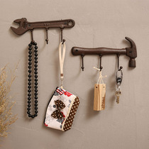 Creative industrial wind key storage adhesive hook into the door entrance porch clothes hook hanging hanger wall decorations