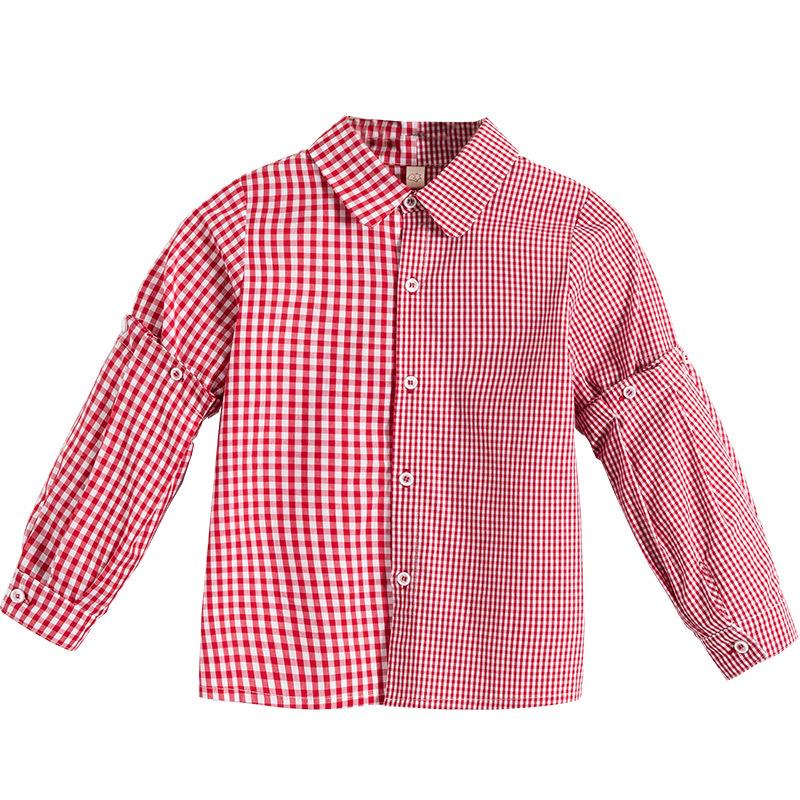 Mùa xuân đầu tiên sóng YCS104 Cô gái Plaid Shirt 2020 trẻ em.