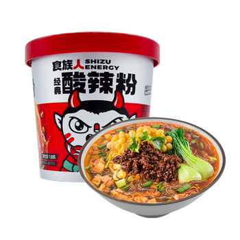 Spicy and Sour Noodles in a Bucket, Popular Online Hit, Spicy Beef Tripe Noodles, Foodie's Favorite, Sweet Potato Vermicelli, Instant Snack for Late-Night Cravings