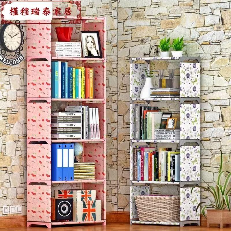 Solno Simple Bookshelf Creative Combo Bookcase Shelving Floor Shelf Children Student Bookcase